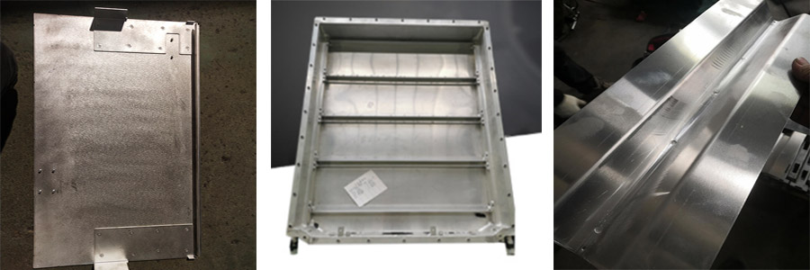 铝柜门点焊样品，电池铝箱点焊样品，铝工具箱点焊样品