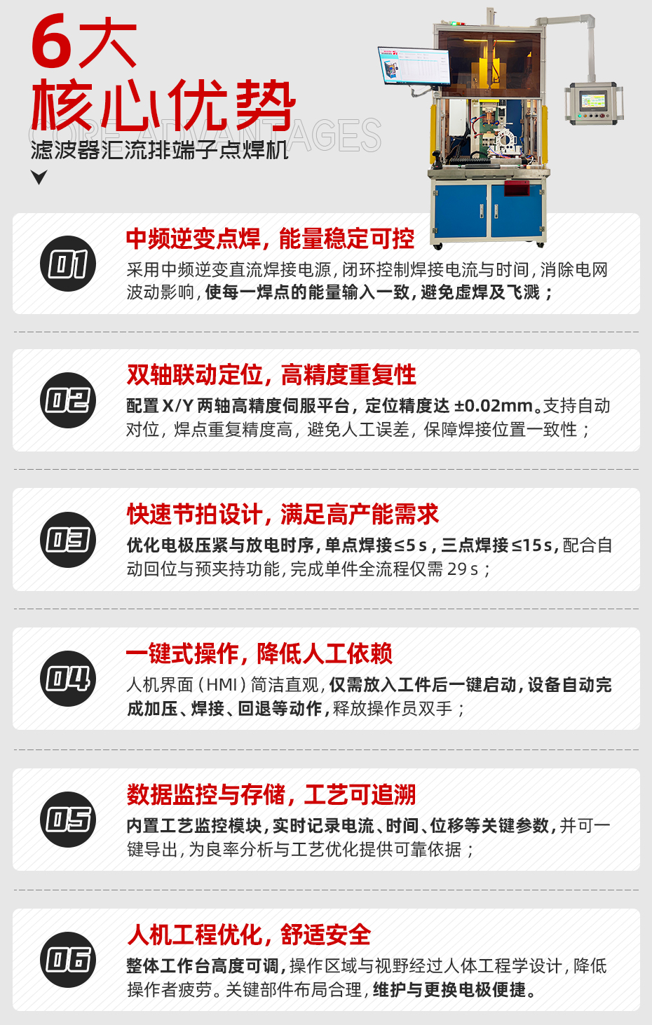 滤波器汇流排端子点焊机详情核心优势