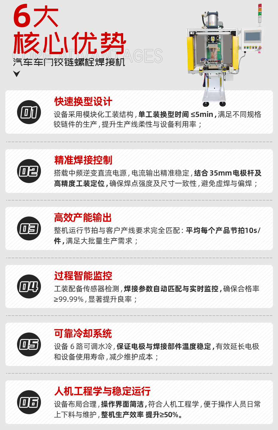 汽车车门铰链螺栓焊接机详情核心优势